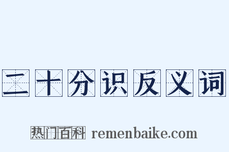 二十分识反义词是什么意思的图片